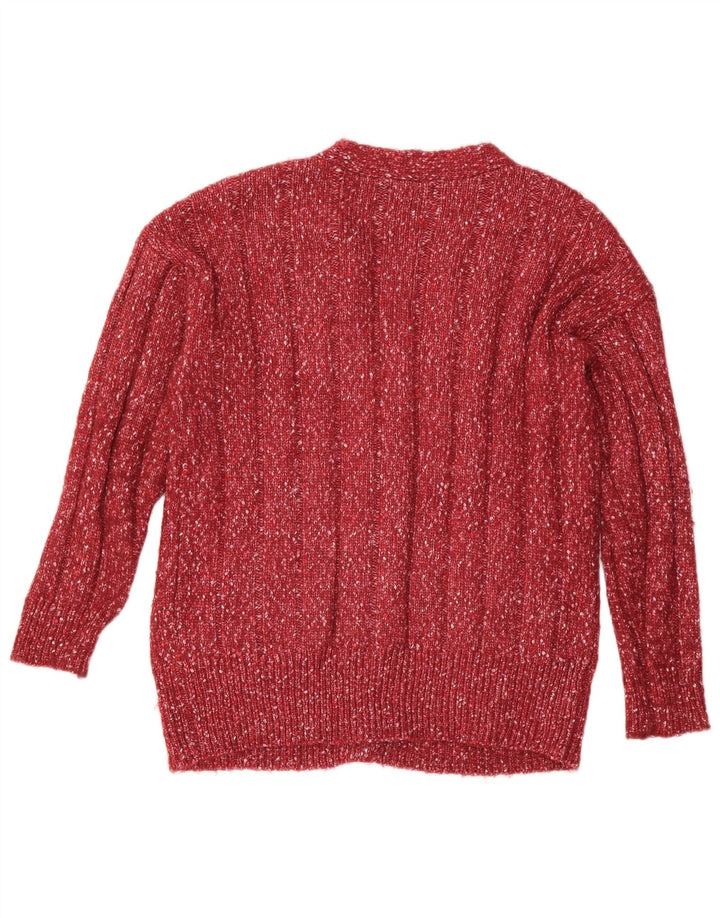 Marks & Spencer Suéter tipo cárdigan extragrande para mujer Reino Unido 40 Mediano con moteados rojos