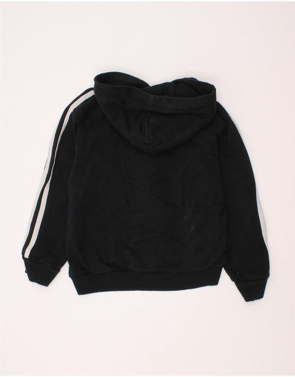 Adidas - Sudadera con capucha y cremallera para niños, 7-8 años, algodón negro