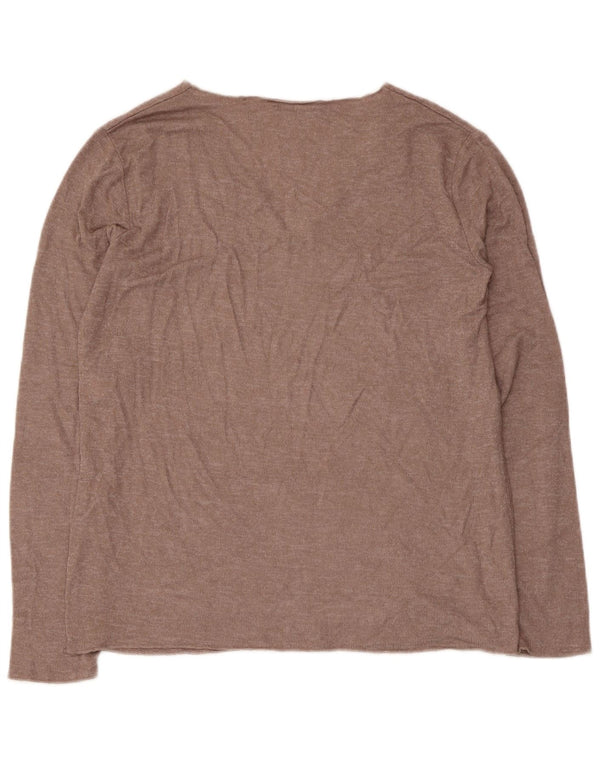 Zara Mujer Blusa Top UK 44 Grande Viscosa Marrón