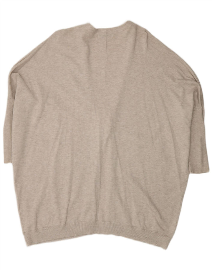 Zara Mujer Suéter Cárdigan Largo Extragrande UK 44 Medio Beige