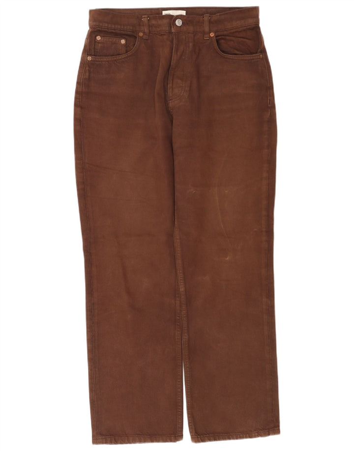 Zara Jeans Rectos De Tiro Alto Para Mujer EU 40 Medium W30 L28 Marrón