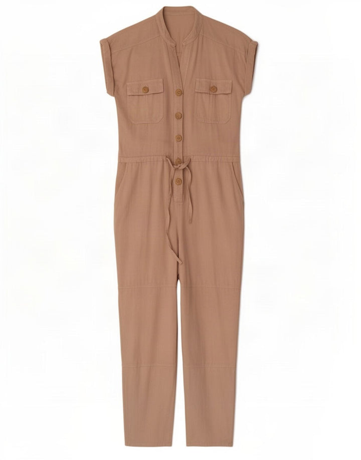 Zara Mujer Mono UK 10 Pequeño Lino Beige