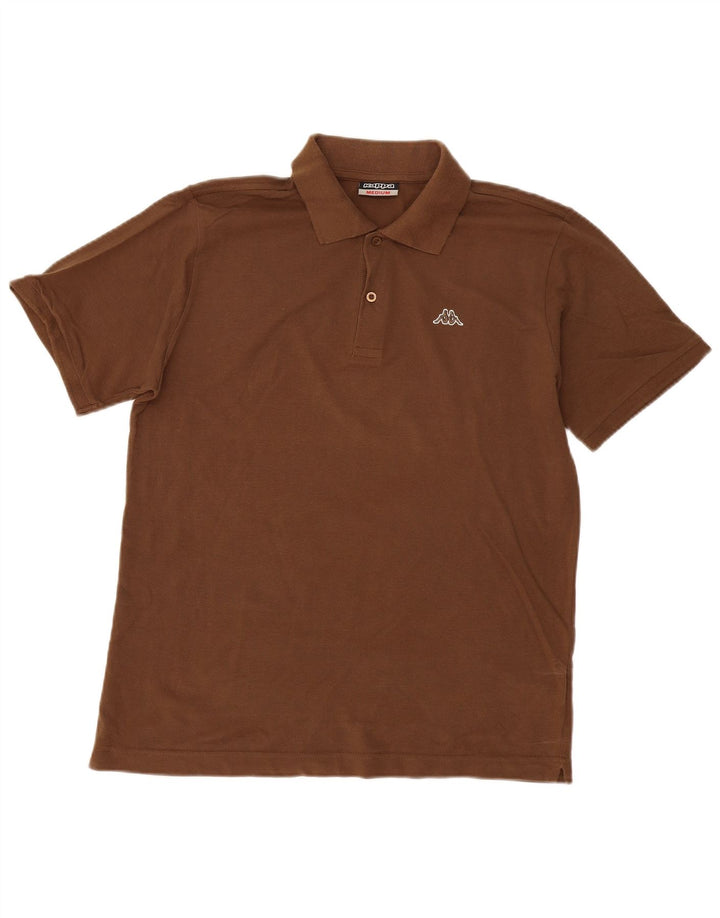 Polo Kappa Hombre Algodón Marrón Medio