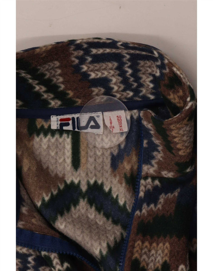 Fila Jersey de forro polar holgado para hombre IT 50 mediano multicolor geométrico