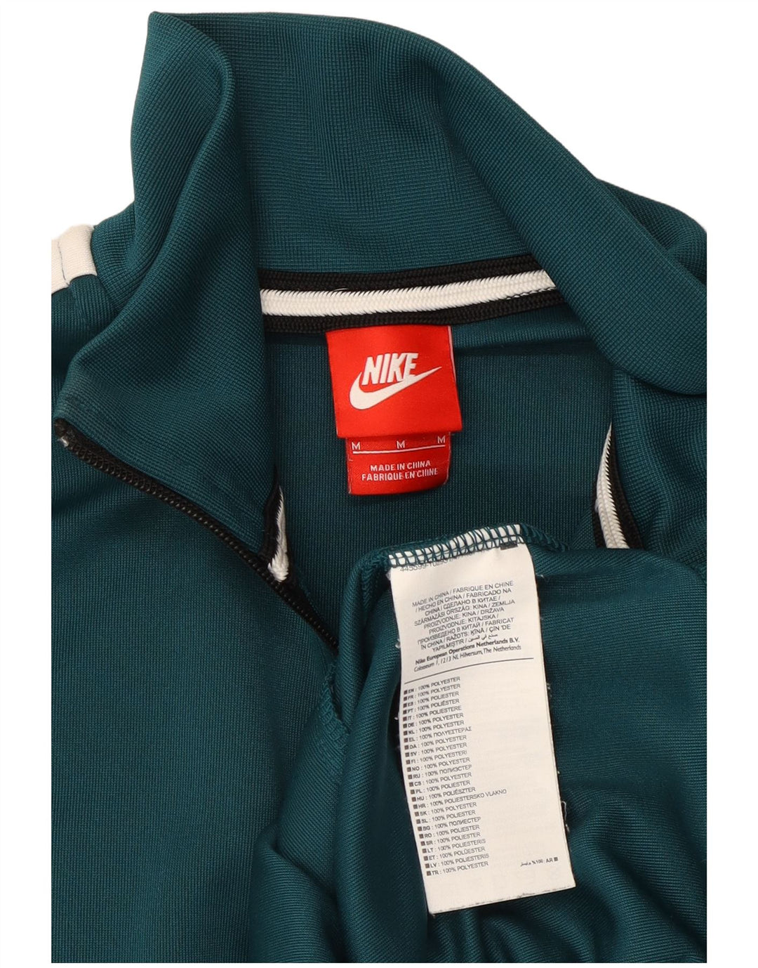 Nike - Chaqueta de chándal para hombre, color verde medio, poliéster color block