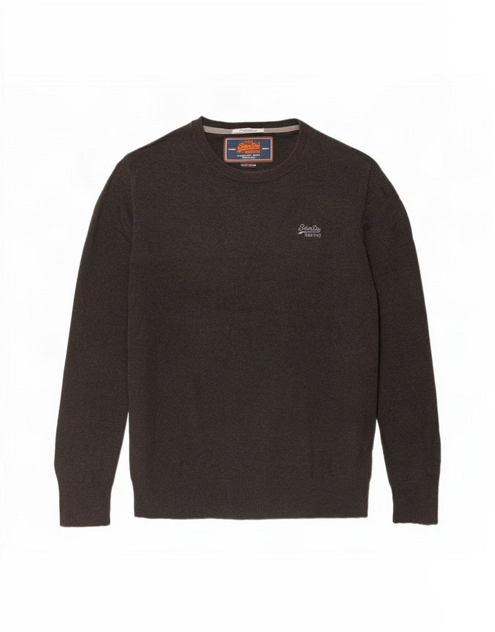 Superdry Jersey De Cuello Redondo Para Hombre Jersey De Algodón Marrón Grande