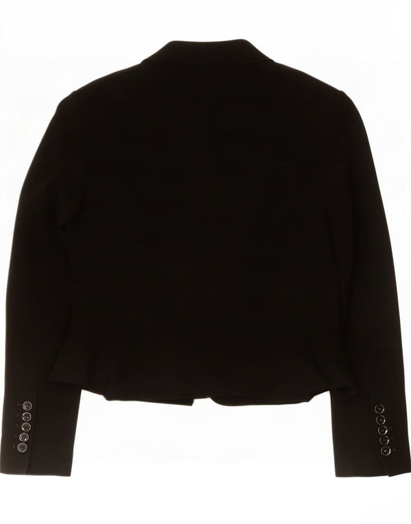 Zara Chaqueta Americana Abierta para Mujer UK 10 Small Black