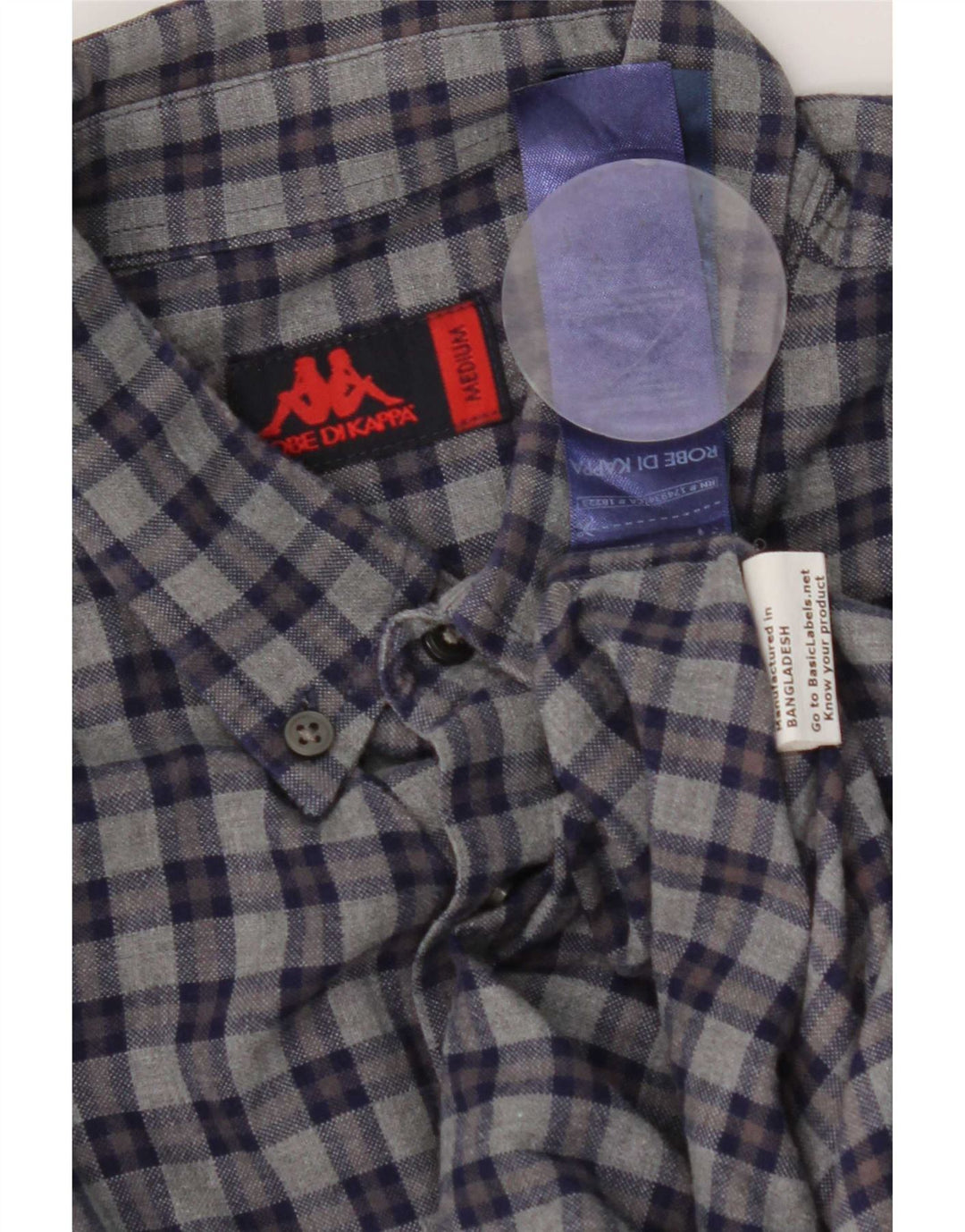 Camisa Kappa Hombre Medium Azul Marino Cuadros Algodón