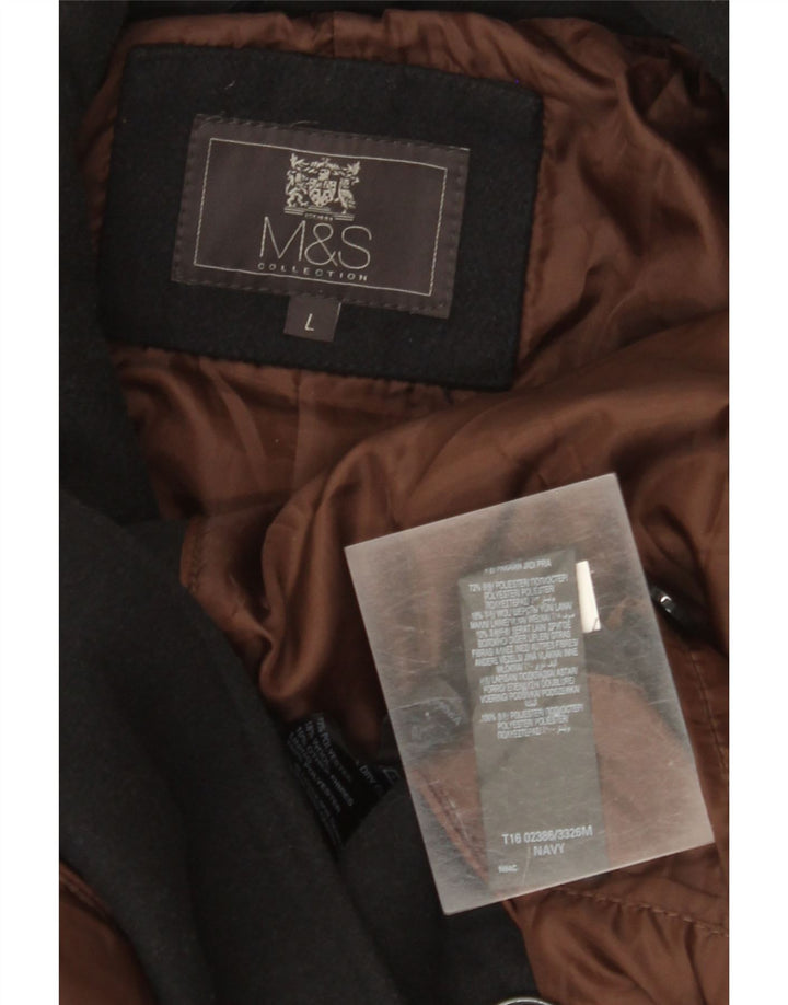 Marks & Spencer Chaquetón para hombre UK 40 Grande Poliéster negro