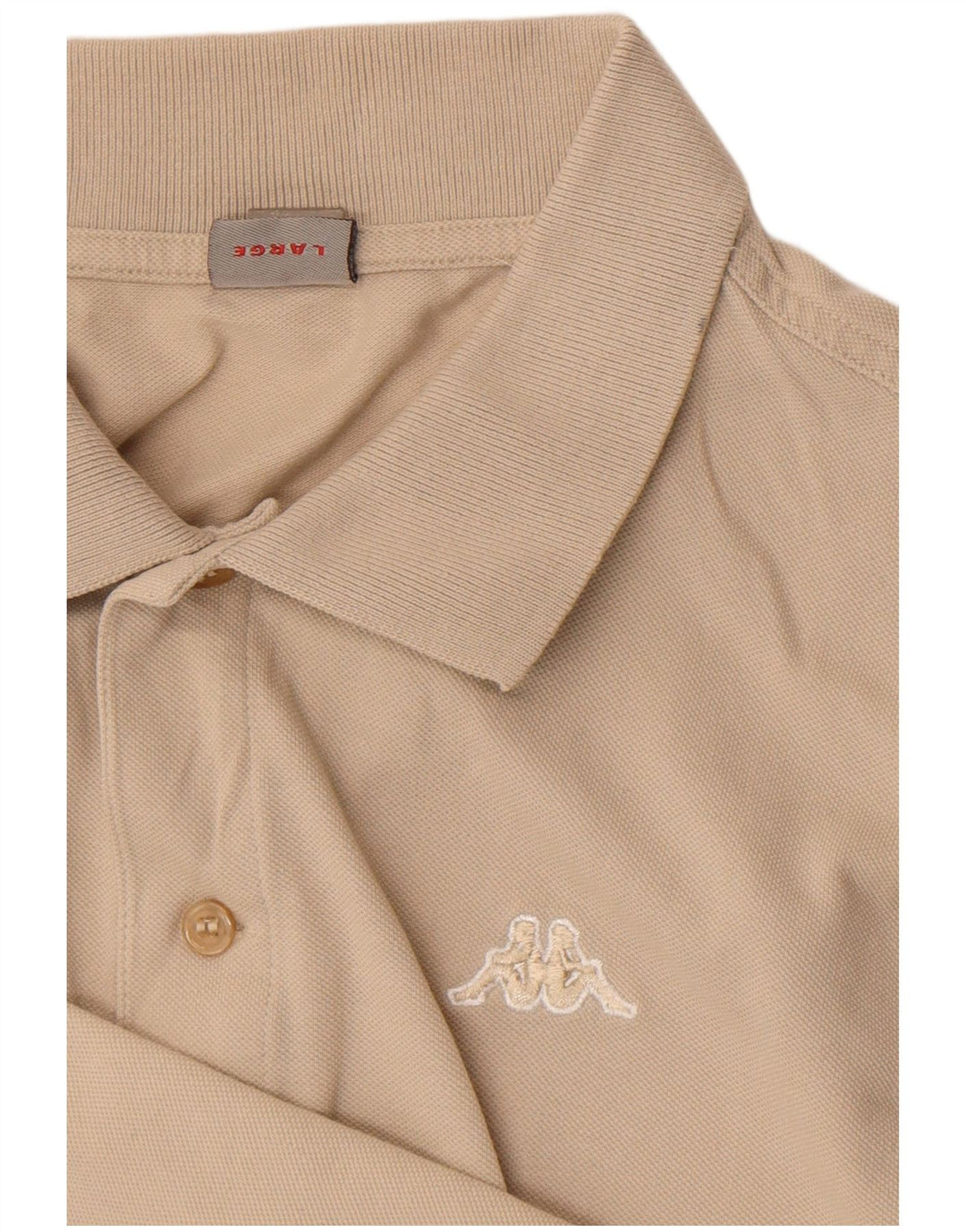 Kappa Polo de manga larga para hombre, talla grande, color beige