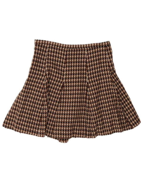 i Blues Shorts Cullotes para Mujer UK 8 Small W27 Brown Check Wool