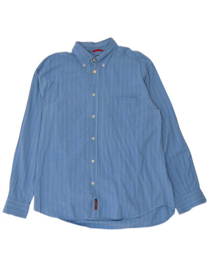 CARRERA Camisa Hombre Grande Azul Rayas Algodón