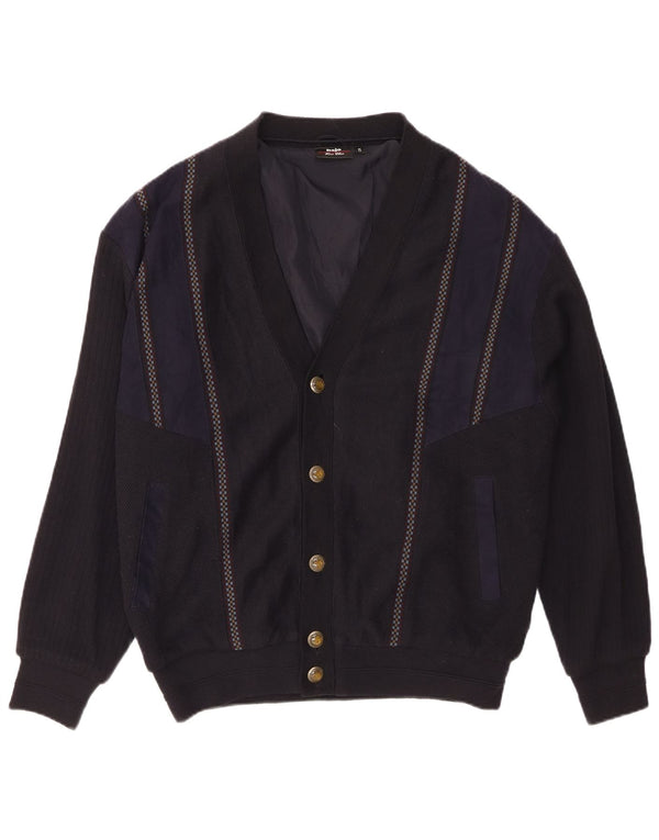 Hajo Cárdigan para hombre IT 50 Medium Azul marino Colorblock Acrílico