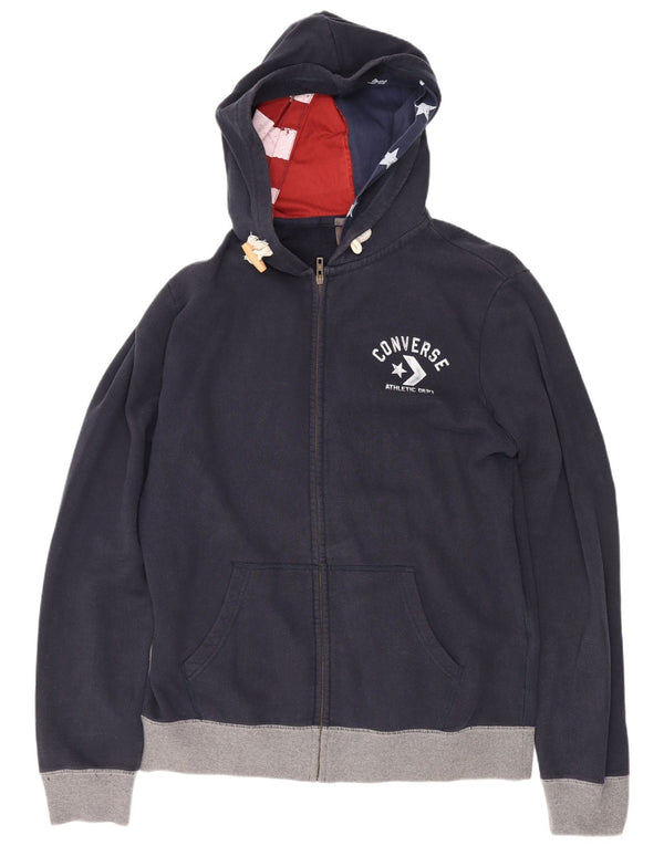 Converse Hombre Graphic Zip Sudadera con capucha XL Azul Marino Colorblock Algodón