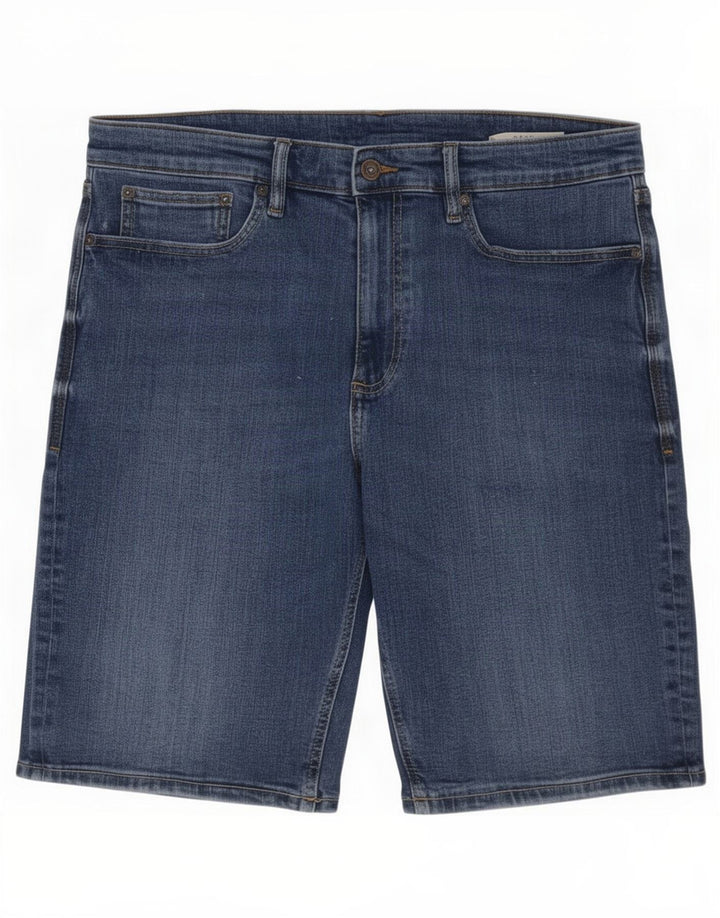 Marks & Spencer - Pantalones cortos de mezclilla para hombre, talla grande, W34, algodón azul