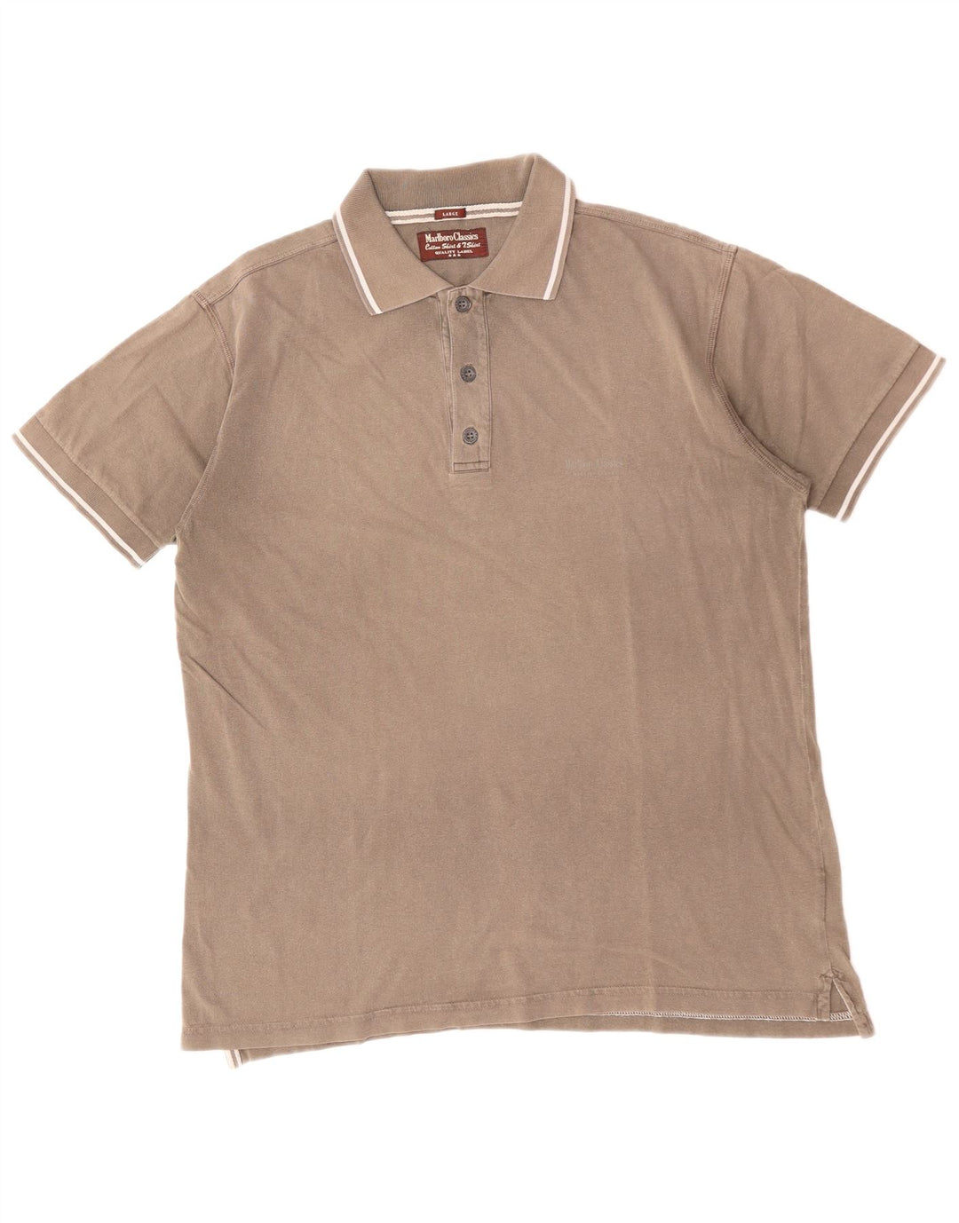 MARLBORO CLASSICS Polo para hombre grande de algodón marrón