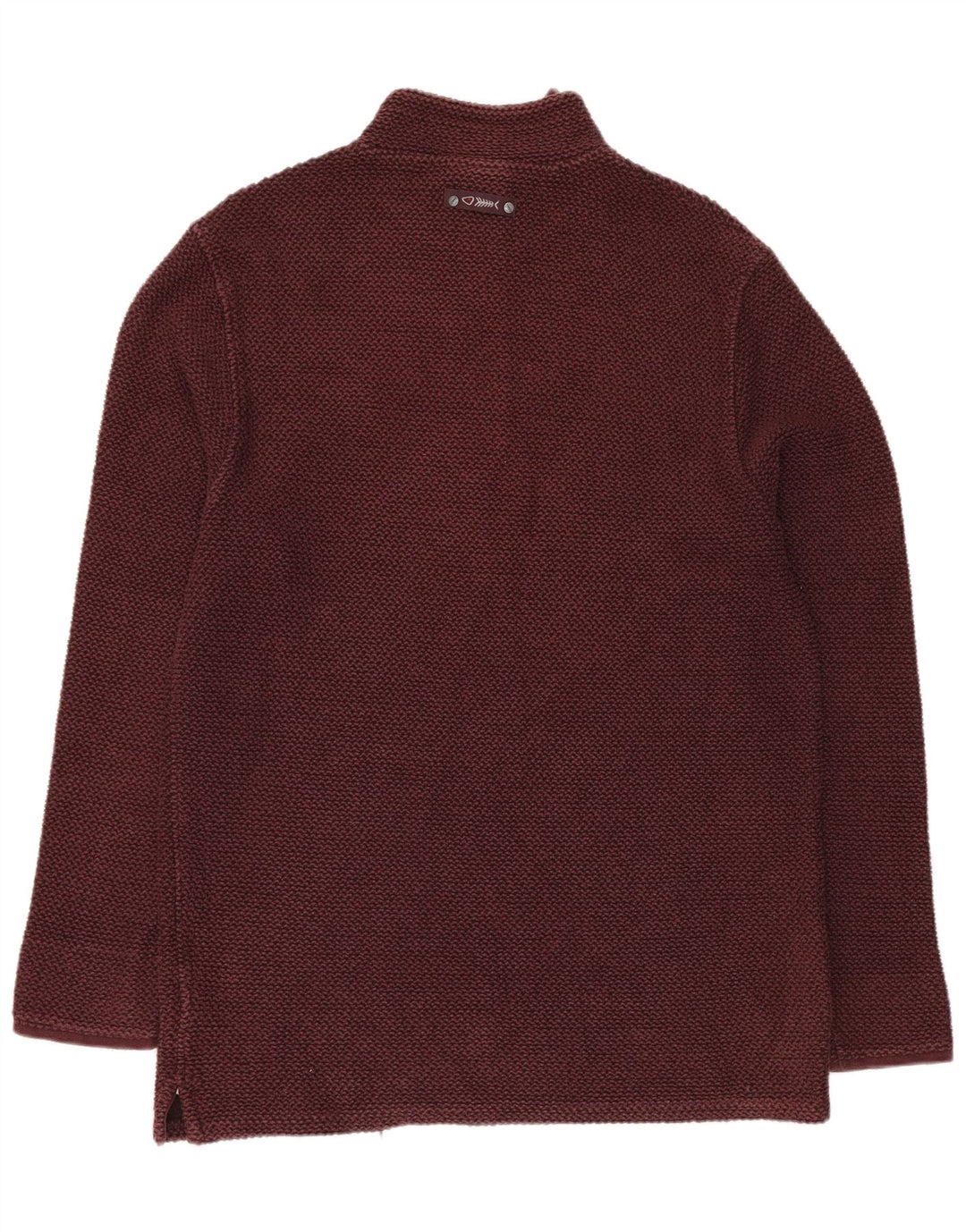 WEIRD FISH Sudadera con Cuello y Cremallera para Hombre Jersey XL Borgoña Algodón