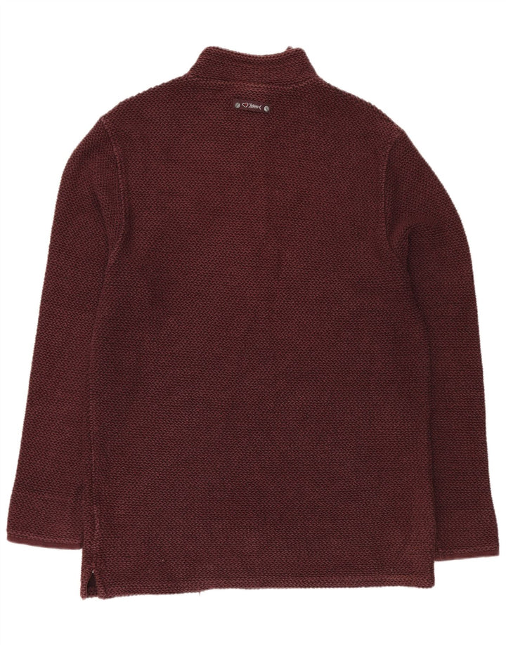 WEIRD FISH Sudadera con Cuello y Cremallera para Hombre Jersey XL Borgoña Algodón