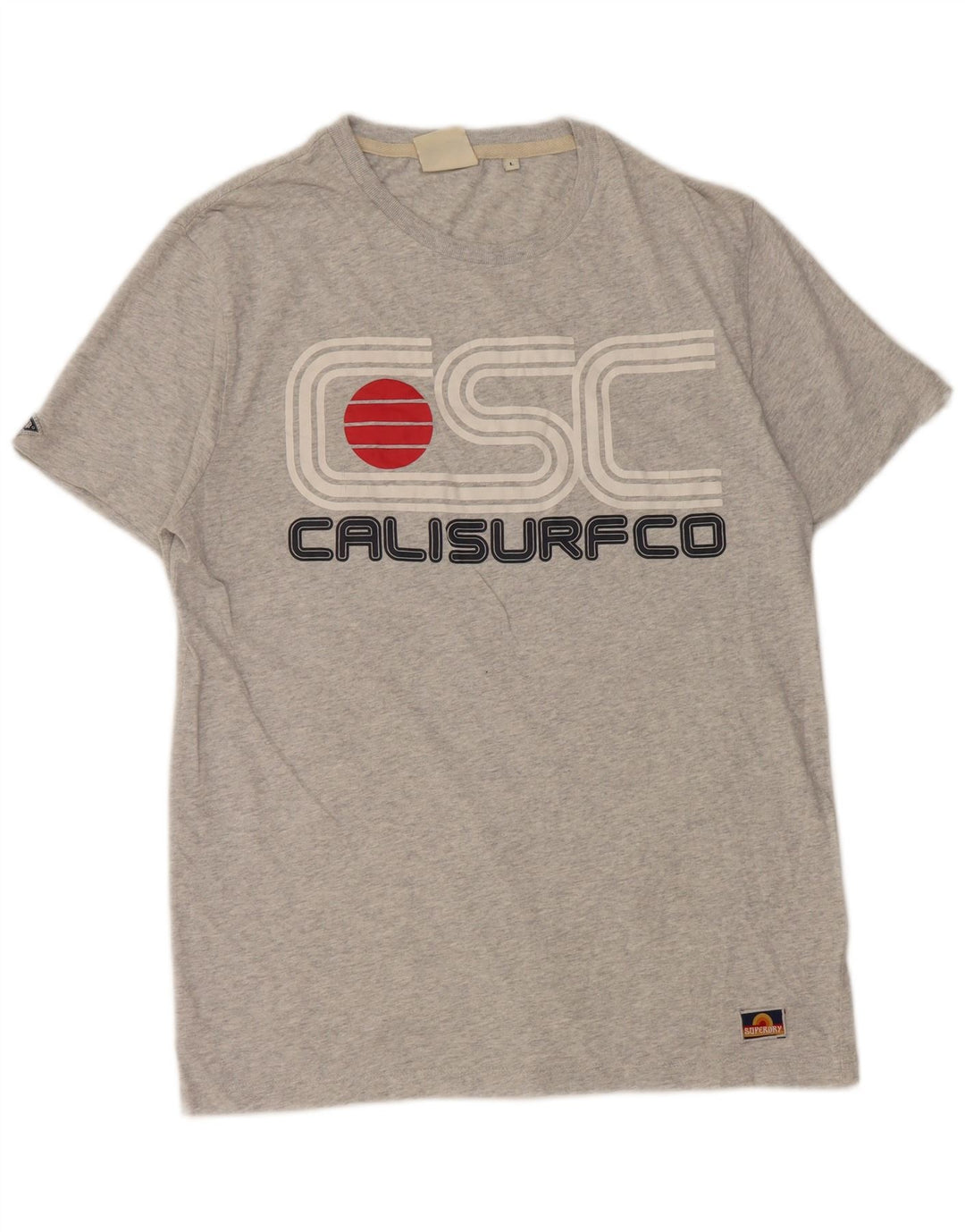 Superdry Camiseta gráfica para hombre Top grande de algodón gris
