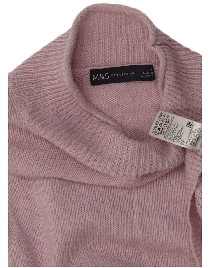Marks & Spencer Suéter con Cuello Alto para Mujer UK 46 Grande Rosa