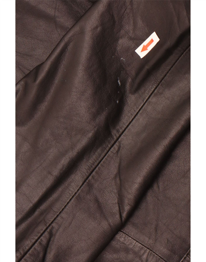 Chaqueta de cuero vintage para mujer IT 42 Cuero negro medio