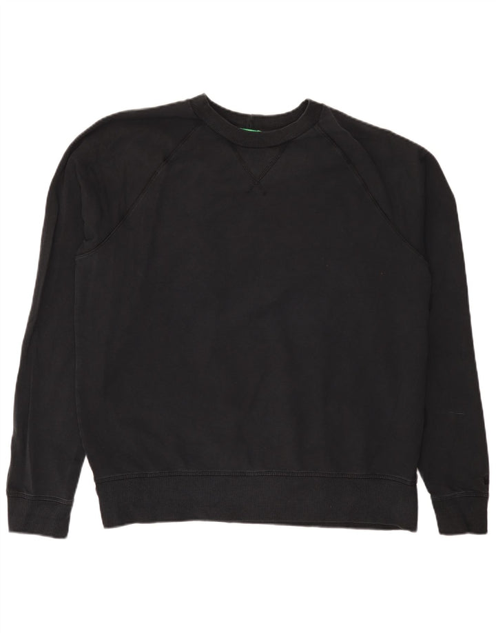 Benetton Hombre Sudadera Jumper XL Negro Algodón