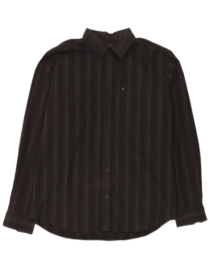Wrangler Camisa De Hombre Grande De Algodón A Rayas Negras