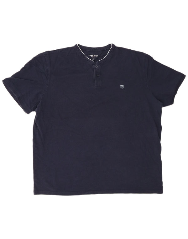 JACK & JONES Polo para hombre 2XL Azul marino Algodón