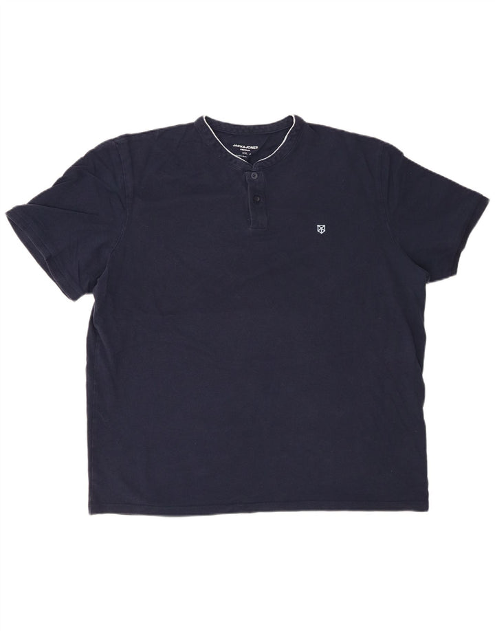 JACK & JONES Polo para hombre 2XL Azul marino Algodón