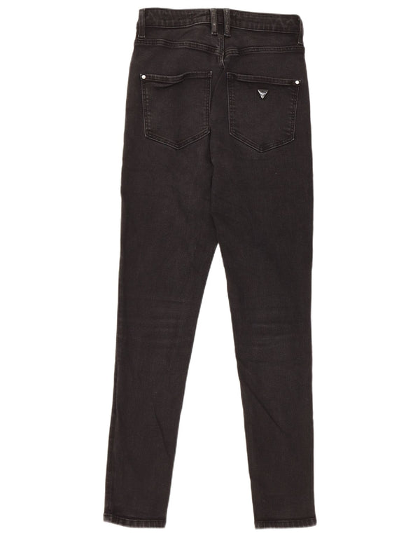 Guess Jeans Súper Ajustados De Tiro Alto Para Mujer W26 L27 Algodón Negro