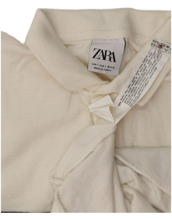 Zara Hombre Polo Polo Small Blanco Color Block Algodón