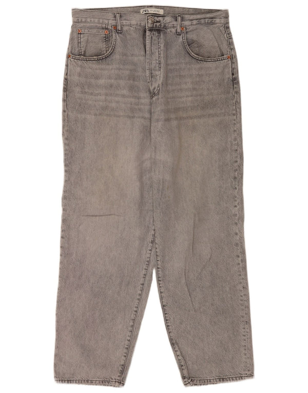 Zara Jeans rectos para hombre EU 44 Large W34 L30 Algodón gris