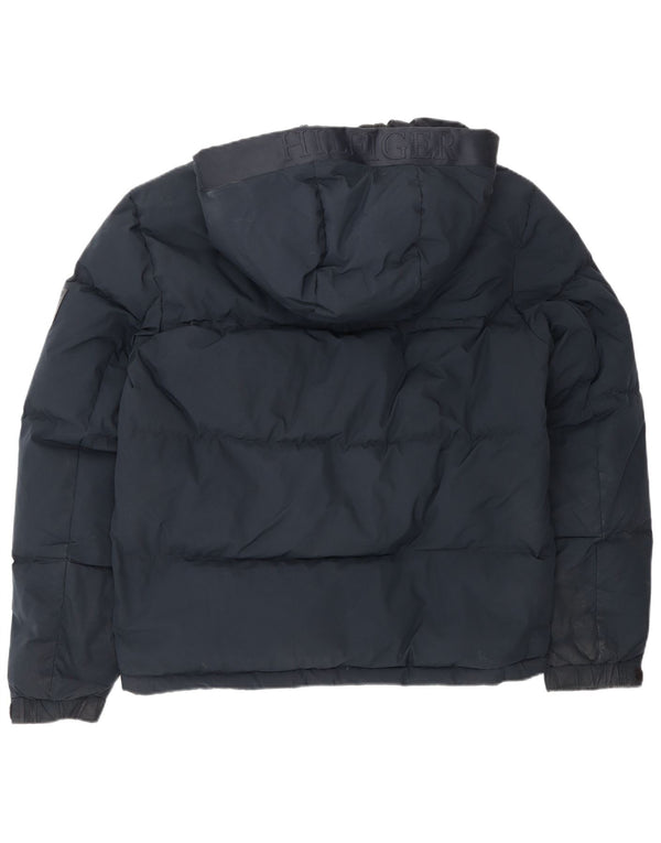 Tommy Hilfiger Chaqueta acolchada con capucha para hombre UK 38 Medium Azul marino Poliéster