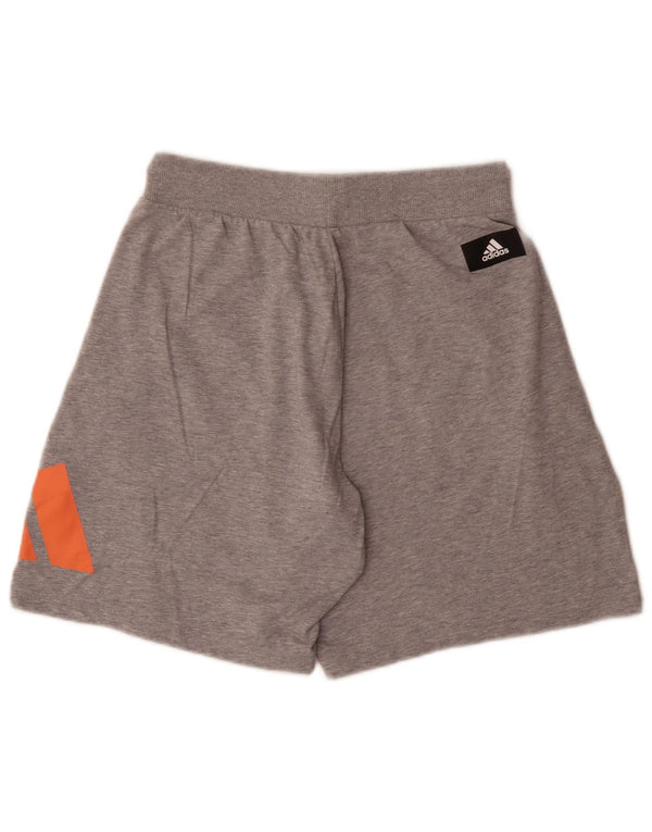 Adidas Pantalones cortos deportivos de ajuste relajado con gráficos para mujer, Reino Unido 14, algodón gris medio