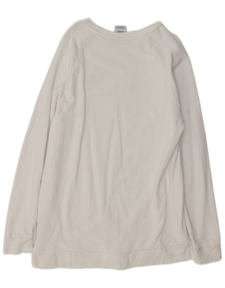 ADIDAS Hombre Sudadera Jumper Grande Algodón Blanco