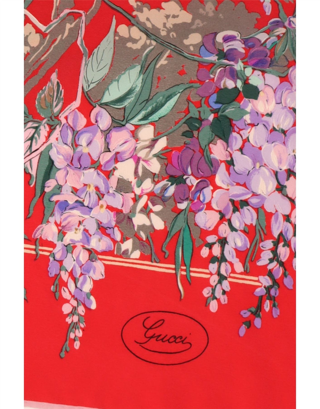 Bufanda Gucci Mujer Cuadrada Talla Única Seda Floral Roja