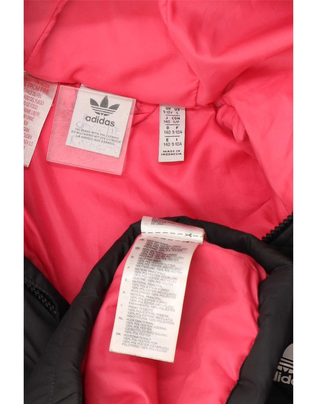 Adidas Chaqueta acolchada con capucha para niña 9-10 años Gris Poliéster