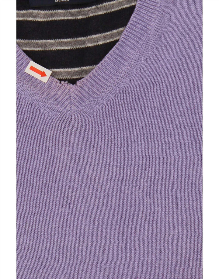 Marks & Spencer Suéter con Cuello en V Blue Harbor para Hombre Púrpura Medio