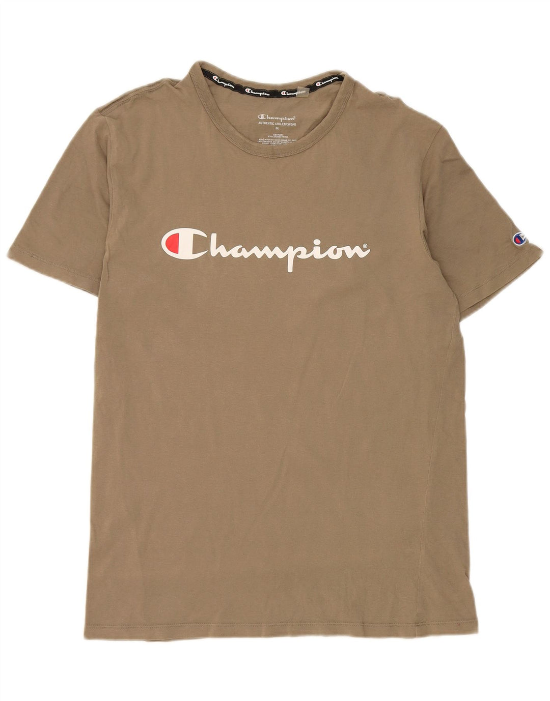 Champion Camiseta gráfica para hombre Top Medium Khaki Cotton