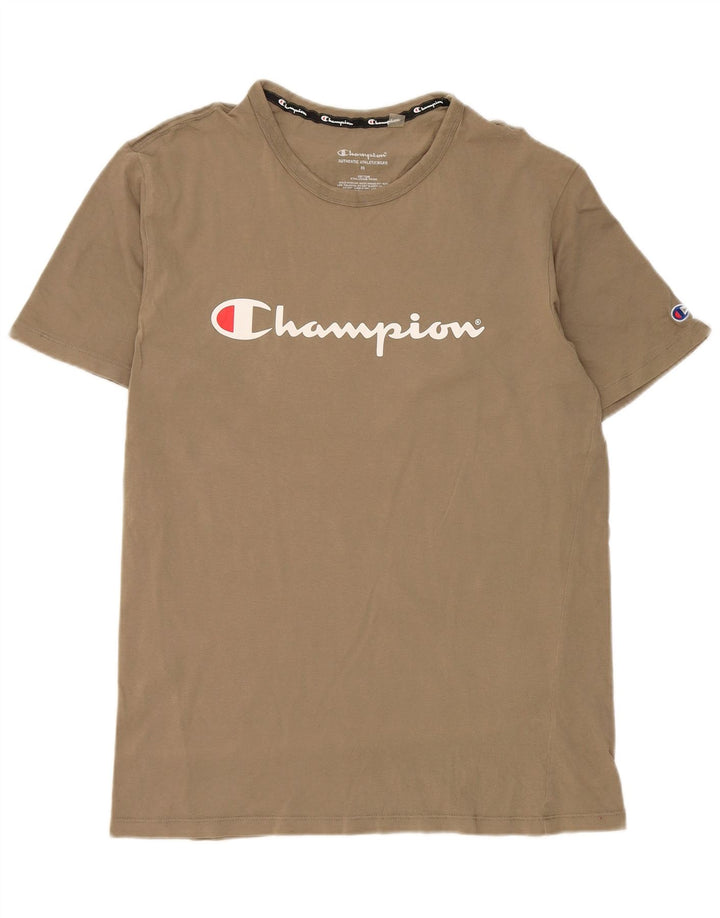 Champion Camiseta gráfica para hombre Top Medium Khaki Cotton