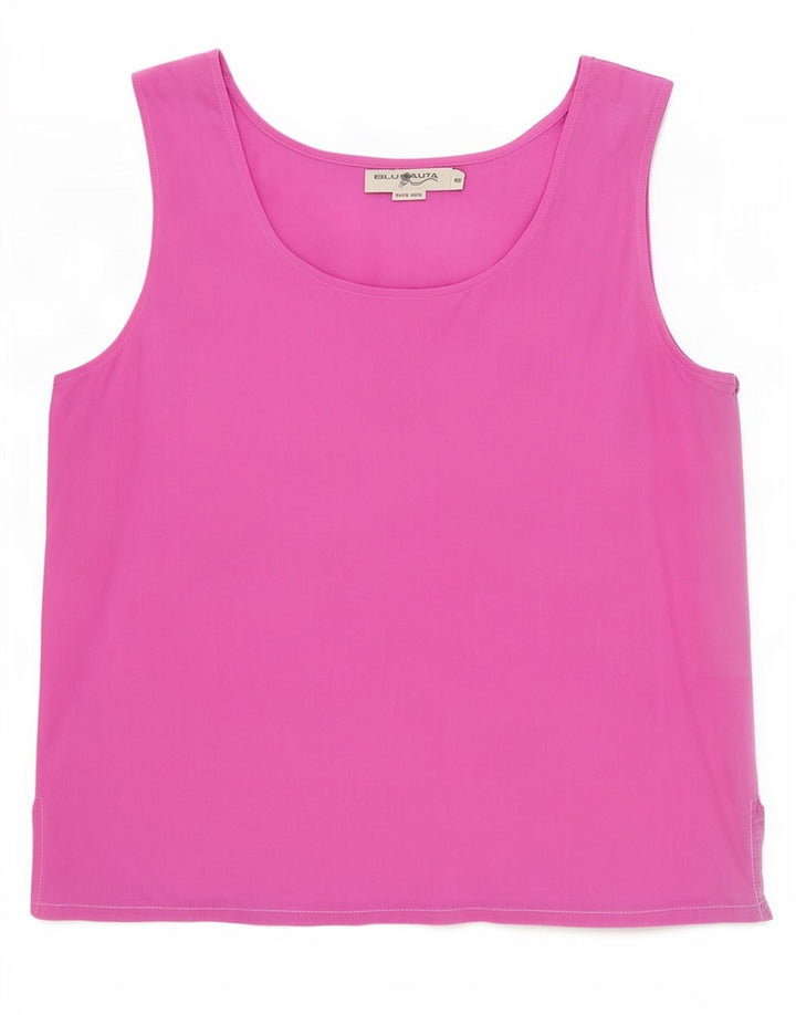 Blunauta Blusa Sin Mangas para Mujer IT 46 Large Seda Rosa