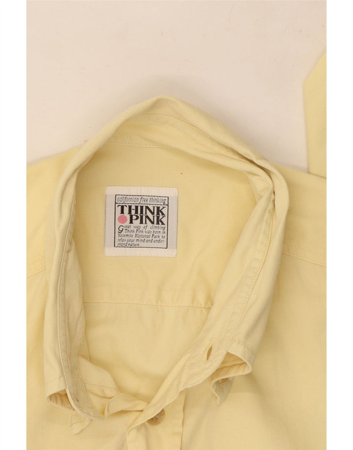 Camisa Think Pink para hombre, talla grande, amarilla