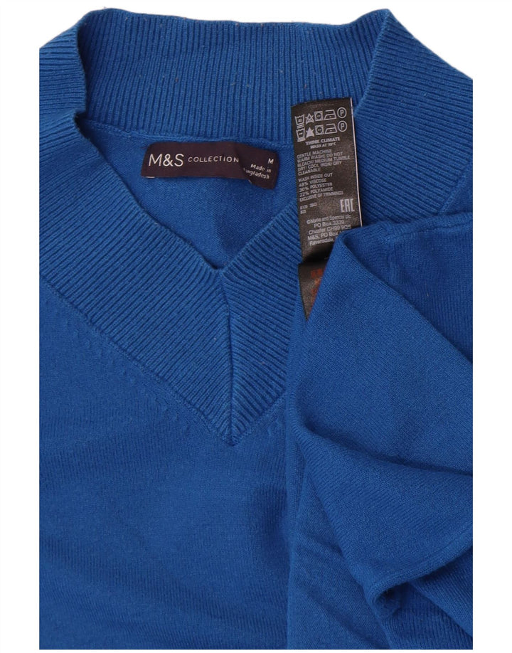 Marks & Spencer Jersey con cuello en V para mujer UK 44 Viscosa azul medio