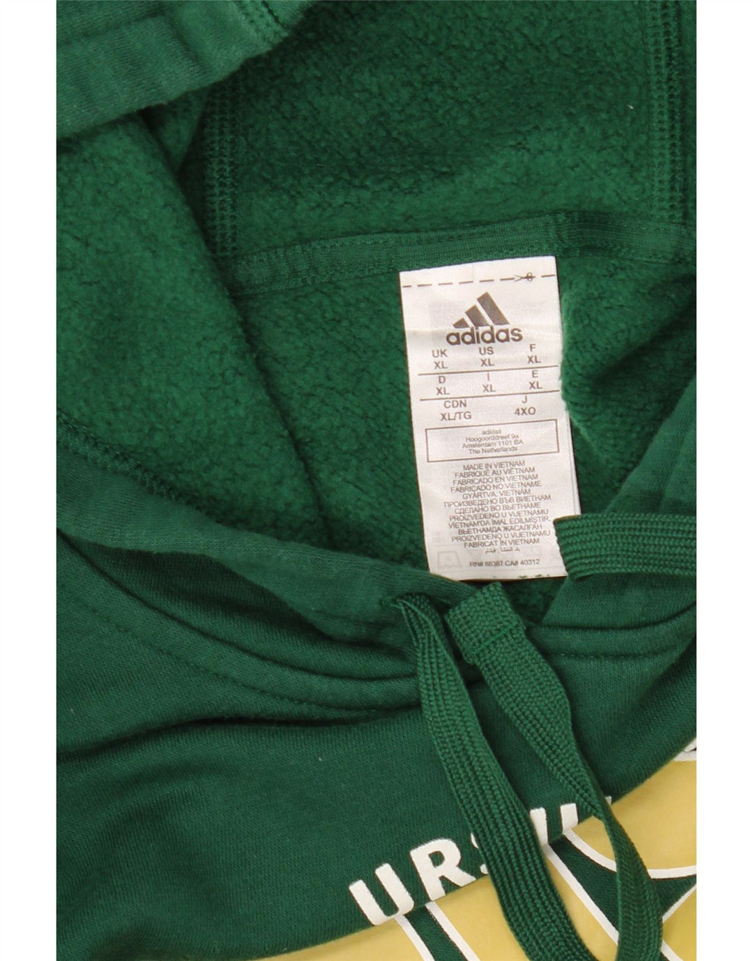 ADIDAS Jersey con capucha con gráfico de béisbol para hombre XL Algodón verde