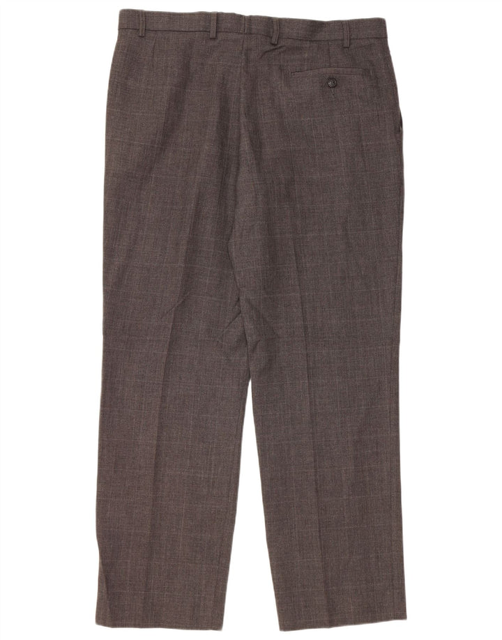 Marks & Spencer Pantalón de traje a medida para hombre W36 L31 Poliéster gris