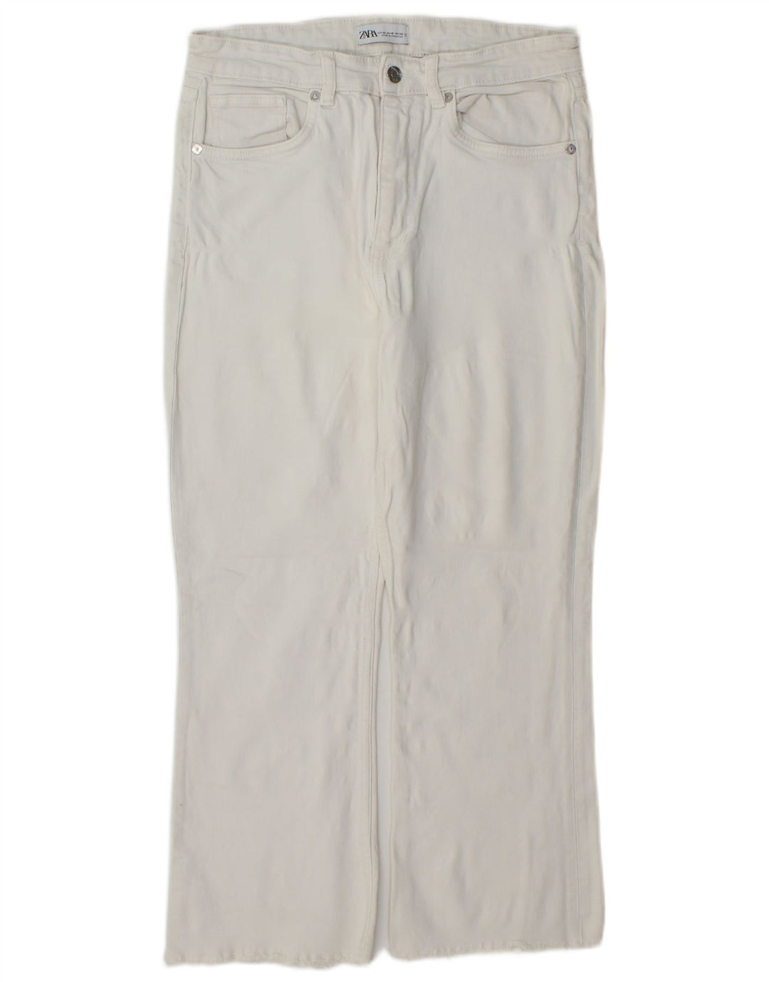 Zara Mujer Pantalones Cortos Rectos Grande W32 L25 Blanco