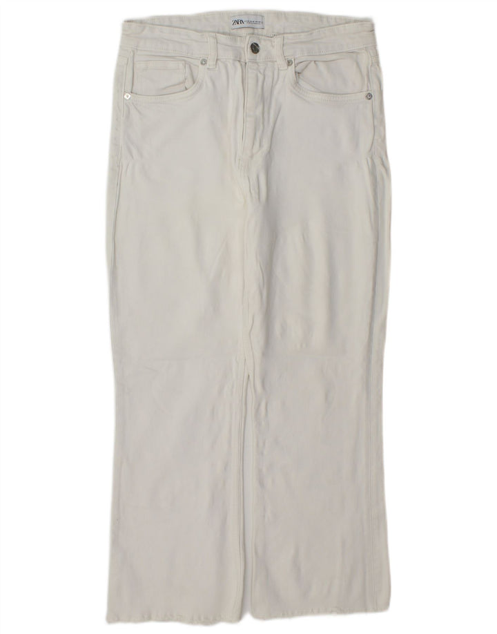 Zara Mujer Pantalones Cortos Rectos Grande W32 L25 Blanco