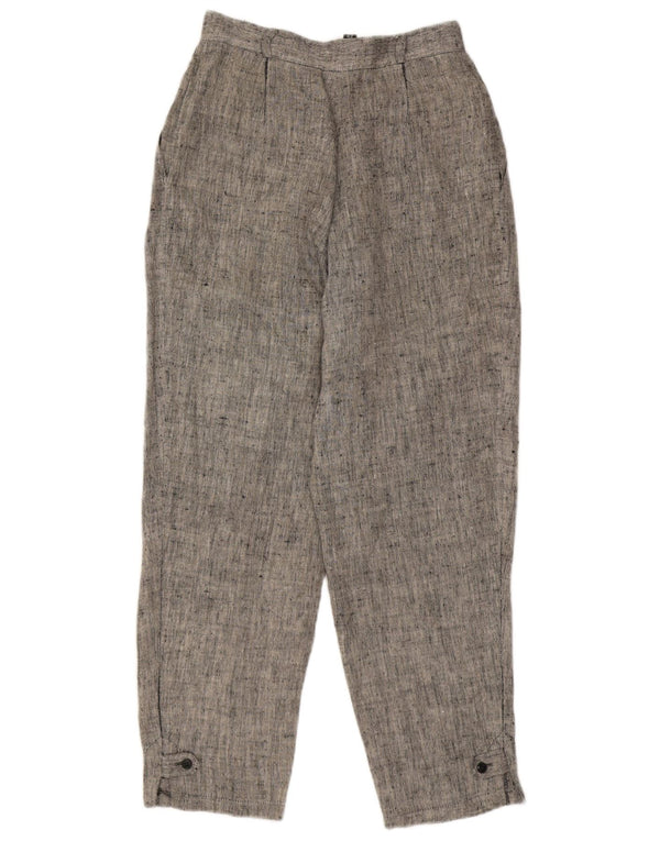 Vintage mujer cintura alta pantalones casuales IT 42 Medio W26 L27 Gris Flecked