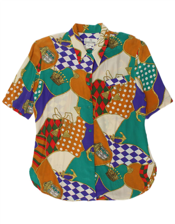 FIORELLA RUBINO Blusa camisera para mujer UK 40 Mediana Patchwork multicolor