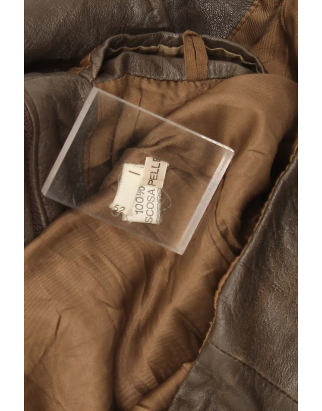 VINTAGE Chaqueta de cuero para hombre IT 52 XL Cuero marrón